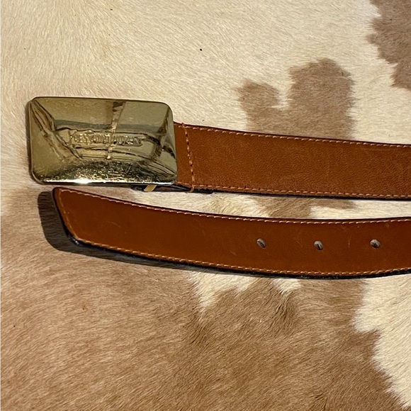 YSL Saddle Leather Belt 36/90 Vtg